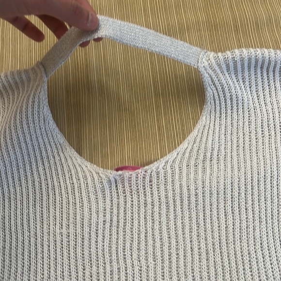 Lilly Pulitzer top no sleeve knit style white grey top shirt size small - Picture 8 of 13
